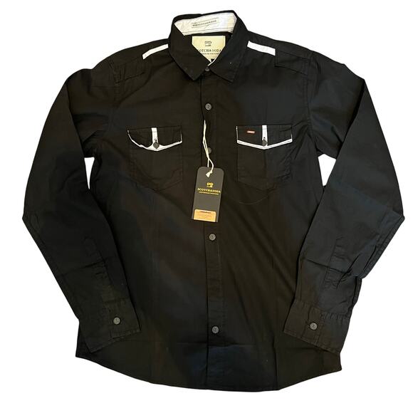 Scotch & Soda Other - Scotch & Soda Black with White Trim Button Long Sleeve Cotton Size Large